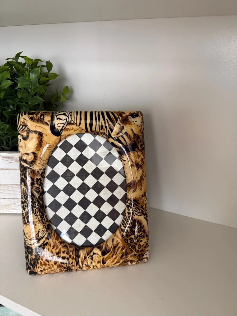 Safari Animal Print Picture Frame Zebra Leopard Tiger Giraffe Oval